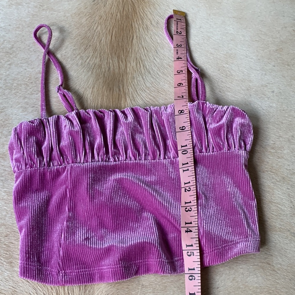 URBAN OUTFITTERS Pink CORDUROY Cami CROPPED TANK TOP - Picture 3 of 5